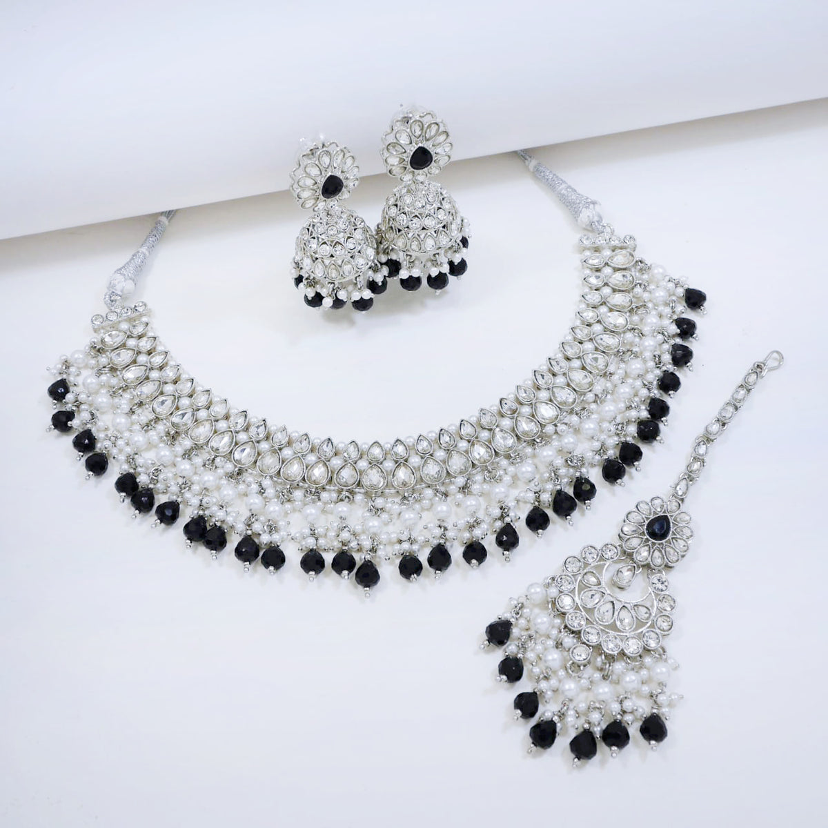Bridal Jewelry Set – Mint Green & Champagne Kundan Choker