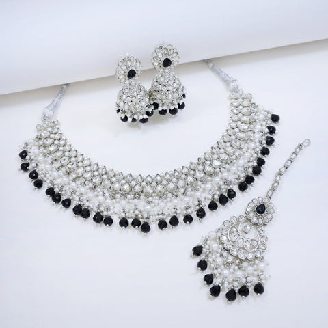 Bridal Jewelry Set – Mint Green & Champagne Kundan Choker