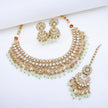 Bridal Jewelry Set – Peach & Champagne Kundan Choker