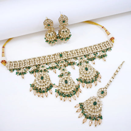 Bridal Jewelry Set – All Champagne Zircon Kundan Choker