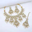 Bridal Jewelry Set – Maroon & Antique Gold Polki Choker