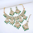 Bridal Jewelry Set – Ice Blue & Antique Gold Polki Choker