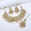 Bridal Jewelry Set – Silver & Pearl White Polki Choker