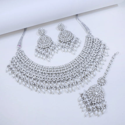 Bridal Jewelry Set – Mint Green & Champagne Polki Choker