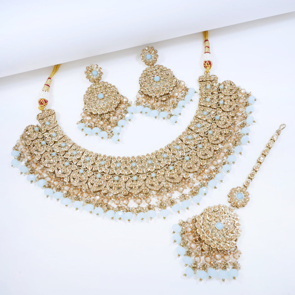 Bridal Jewelry Set – All Champagne Polki Choker