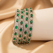 Set of 5 gold-tone full pavé zircon bangles – copper/brass fashion jewelry
