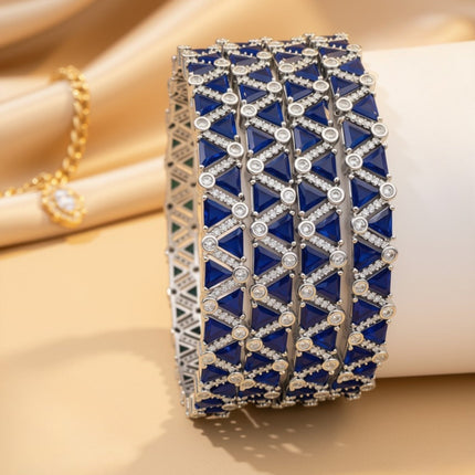 Zircon bangle set – copper/brass fashion jewelry