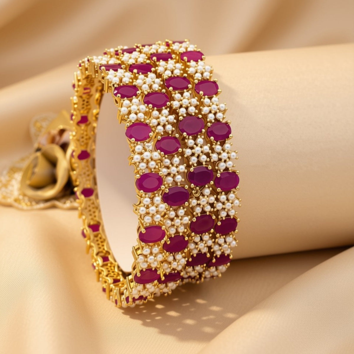 Zircon bangle set – copper/brass fashion jewelry