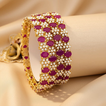 Zircon bangle set – copper/brass fashion jewelry