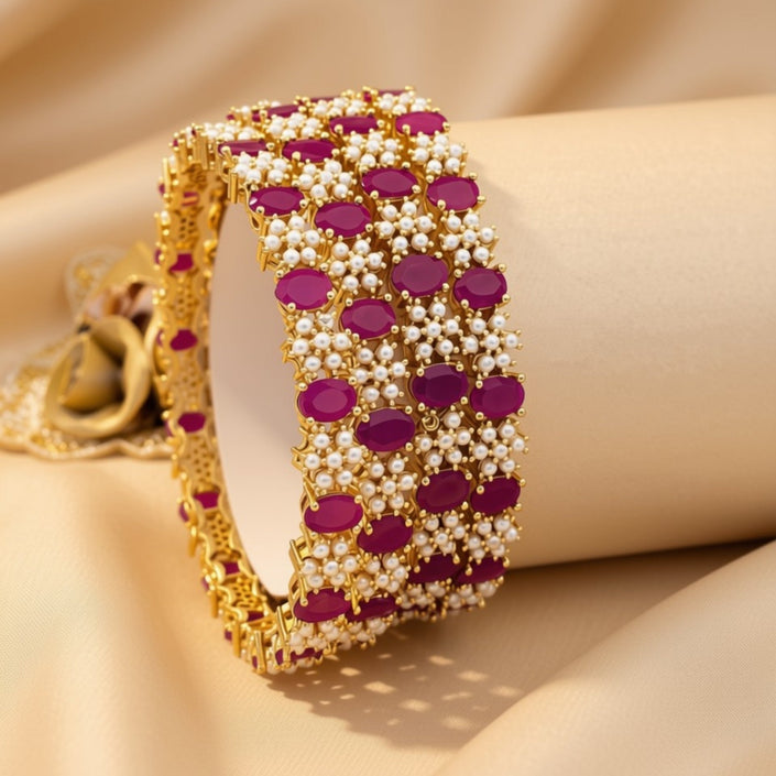 Zircon bangle set – copper/brass fashion jewelry