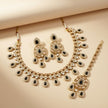 Bridal Jewelry Set – Necklace, Earrings & Maang Tikka Ebony