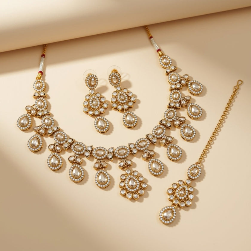 Bridal Jewelry Set – Pink & Gold