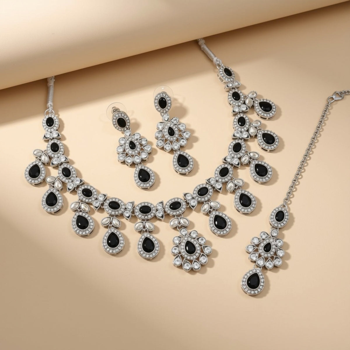 Bridal Jewelry Set – Black & Silver