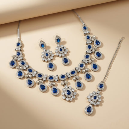 Bridal Jewelry Set – Sapphire Blue & Silver