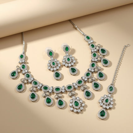 Bridal Jewelry Set – Blush Green & Gold