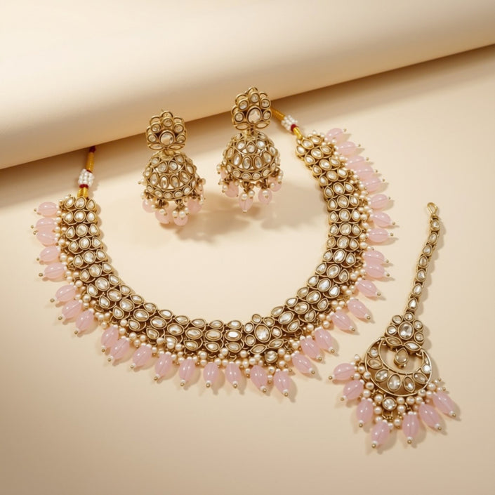 Bridal Jewelry Set – Dark Red & Silver