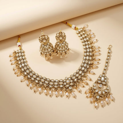 Bridal Jewelry Set – Emerald Green & Antique Gold