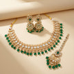 Bridal Jewelry Set – Maroon Crystal & Antique Gold